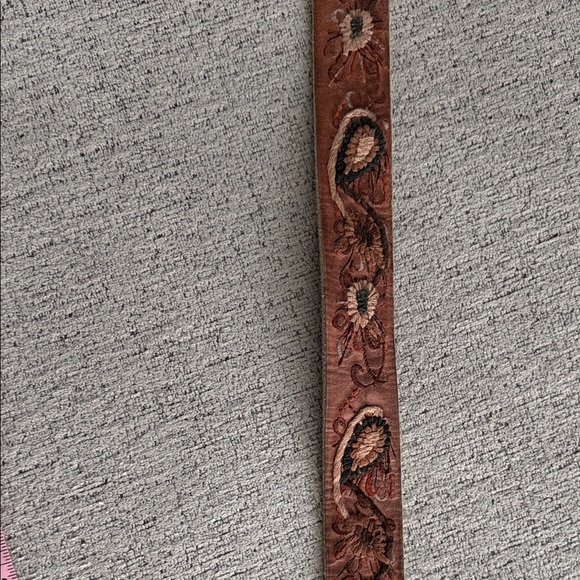 Lucky Brand Brown leather embroidery Belt L - Picture 3 of 4